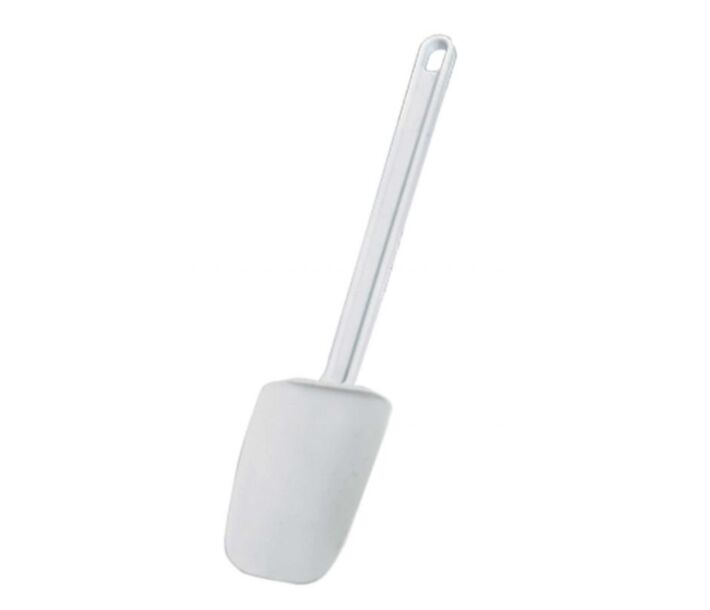 Omcan 10" White Rubber Spoonula with Plastic Handle - CA