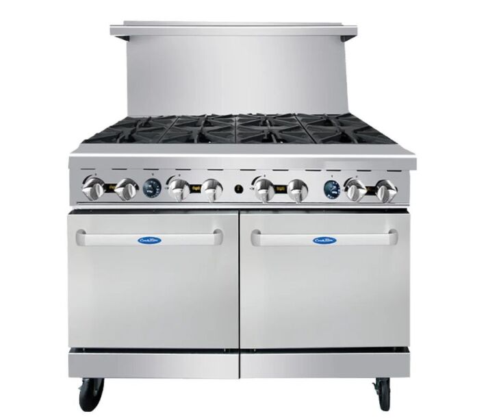 Atosa AGR-8B 48" Gas 8-Burner Range with 2 Standard Ovens - 256,000 BTU - CA