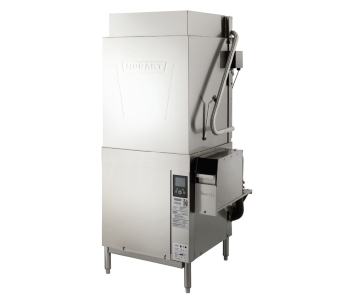 Hobart AM16VLT-ADV-2 High-Temp Door-Type Tall Chamber (27") Automatic Soil Removal Ventless Dishwasher Up to 38 Racks per Hour 208-240V/60/3 (Field Convertible to 1Ph) - CA