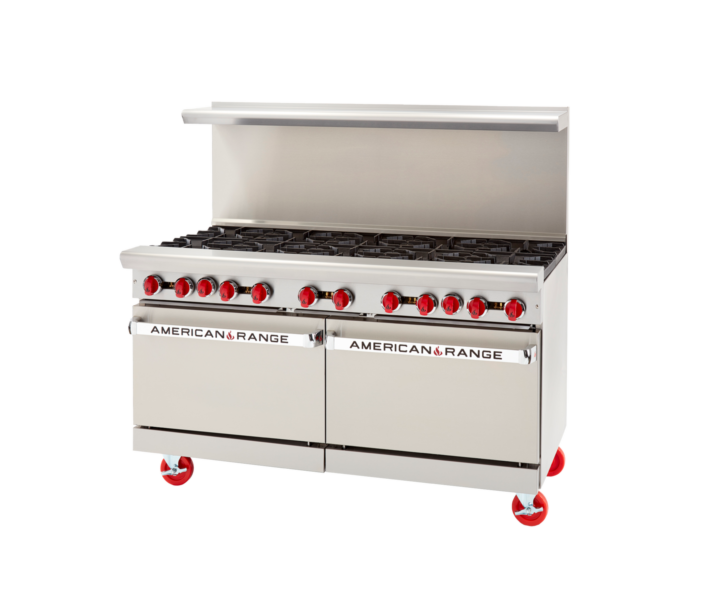 American Range AR-12G-8B 60" Heavy Duty Gas Range with 12" Griddle - 346,000 BTU - USA