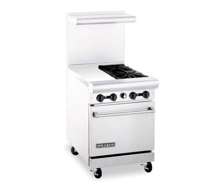 American Range AR12FT-2B 24" Heavy Duty Gas Range with 12" French Top & 2 Burners - CA
