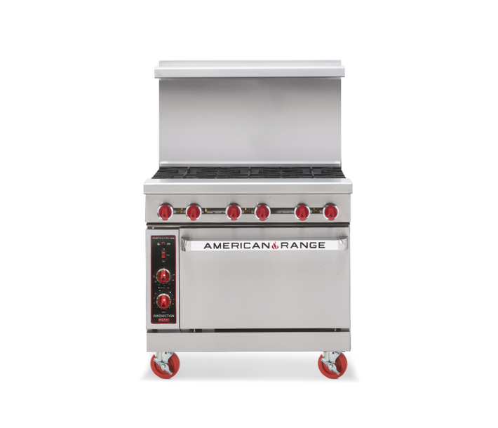 American Range AR-12G-4B 36" Heavy Duty Gas Range with 12" Griddle - 183,000 BTU - USA