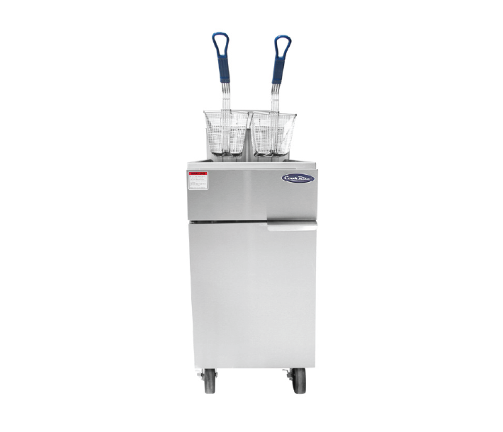 Atosa ATFS-40ES 16" Floor Gas Fryer with 40 lb. Capacity, 3 Burners, and Manual Control - 66 000 BTU - CA