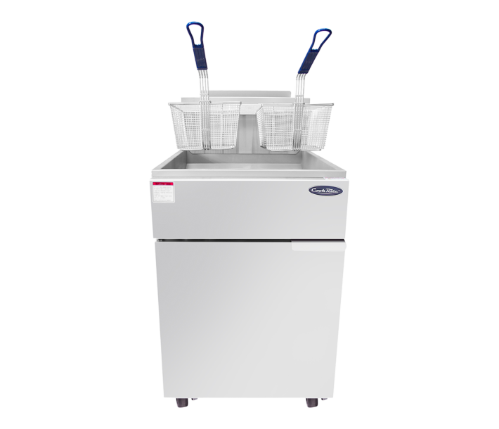 Atosa ATFS-75ES 21" Commercial Liquid Propane Floor Fryer, 75 lb. Capacity, 5 Burners and Manual Control - 150,000/170,000 BTU, Energy Star Certified - CA