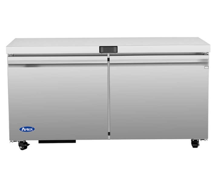 Atosa AUF60SD 60" Stainless Steel Two Door Undercounter Freezer with 15.6 cu.ft. Capacity - 115V - CA