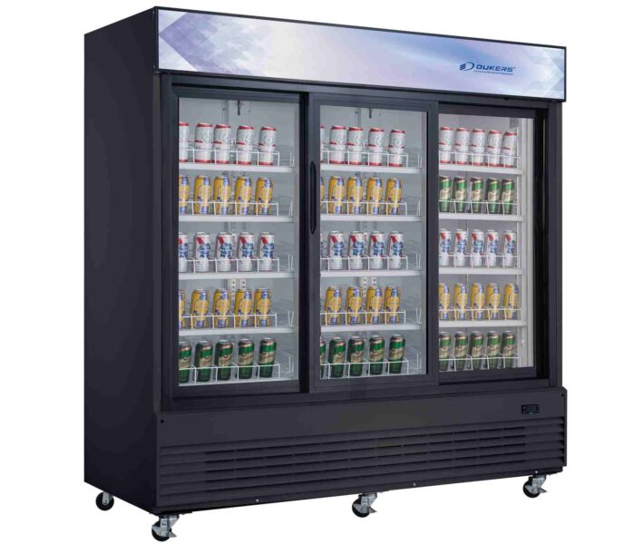 Dukers DSM-68SR Three Door Merchandiser Refrigerator, 69 Cu. Ft. - USA