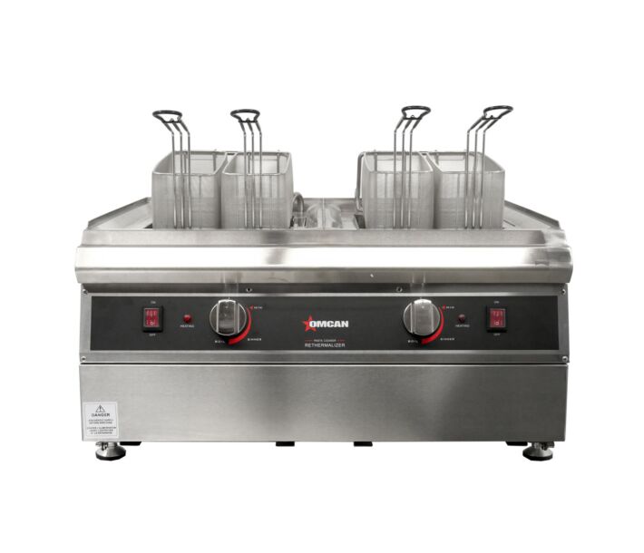 Omcan 2 x 2.5 Gallon (9L) Double Tank Electric Countertop Pasta Cooker (240V) - CA