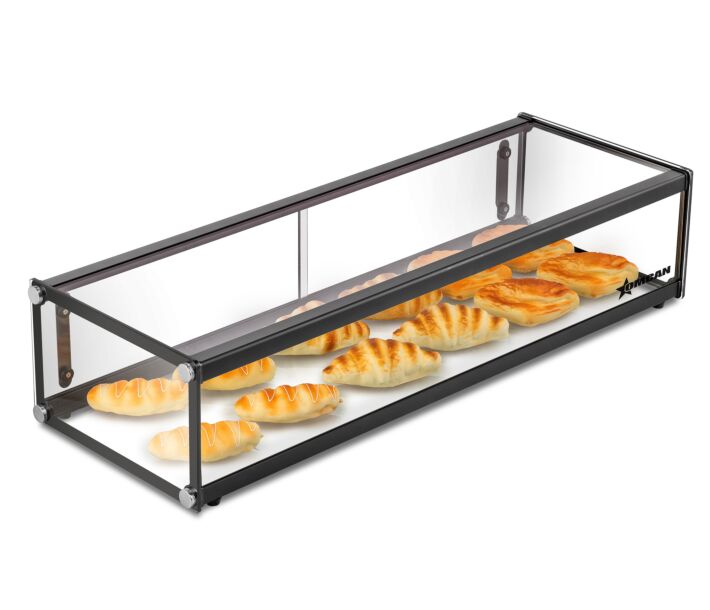 Omcan 36" Countertop Food Display Case with Square Front Glass, 48L - USA