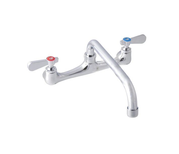 BK Resources BKF-8W-10-G Workforce 8" Splash Mount Faucet with 10" Swing Spout - CA