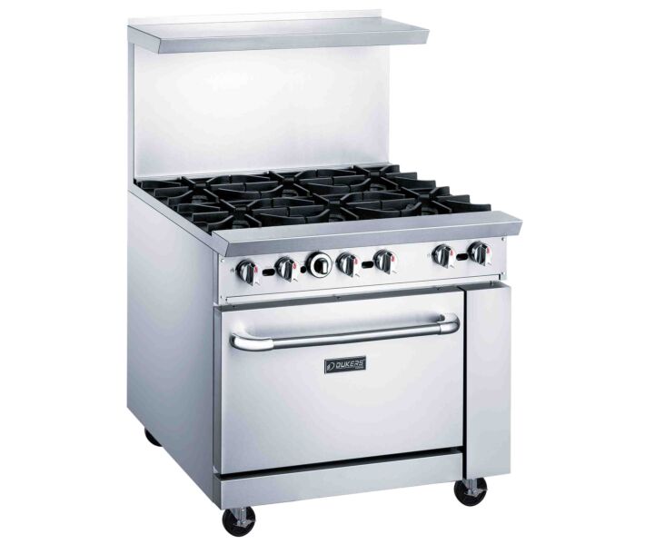 Dukers DCR36-6B 36" Commercial Gas Range with 6 Burners and Oven - USA