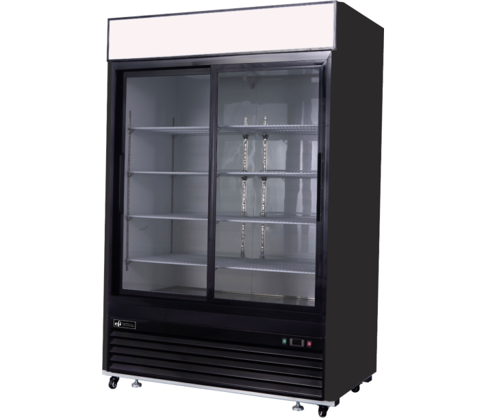 EFI C2S-54GDVC 54" Two Sliding Glass Door Refrigerator Merchansider, 115V - USA