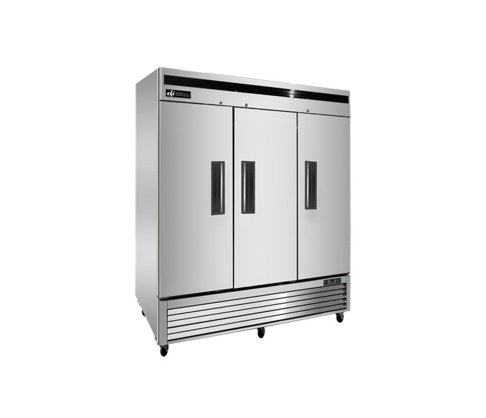 EFI F3-82VC 82" Three Solid Door Reach-In Freezer, 115V - USA