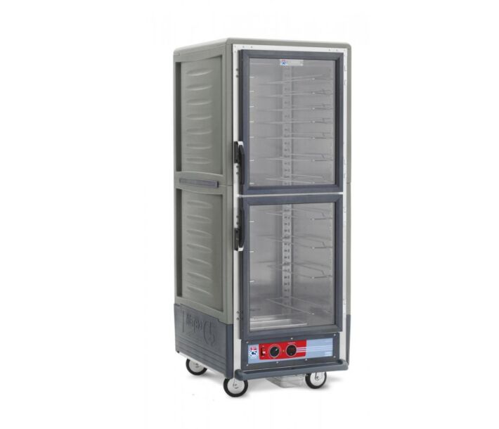 Metro C539-HDC-U-GY C5 3 Series Full-Size Heated Holding Cabinet with Clear Dutch Doors - Grey - CA