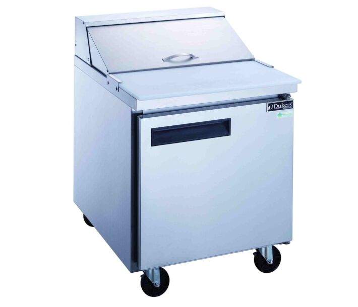 Dukers DSP29-8-S1 29" Single Door Sandwich & Salad Prep Table Refrigerator, 6.56 cu. ft. - USA