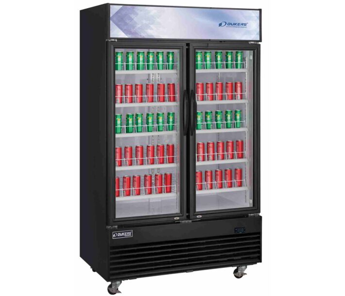Dukers DSM-48R Double Door Merchandiser Refrigerator, 48.73 Cu. Ft. - USA