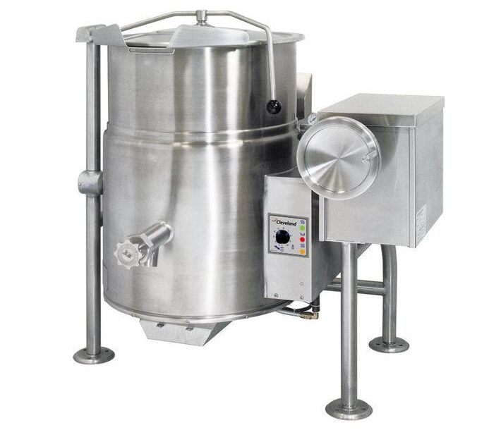 Cleveland KGL25T Floor Type Tilting 2/3 Steam Jacketed Gas Fired Kettle 25 Gallon/ 100 Liters - 90,000 BTU - USA