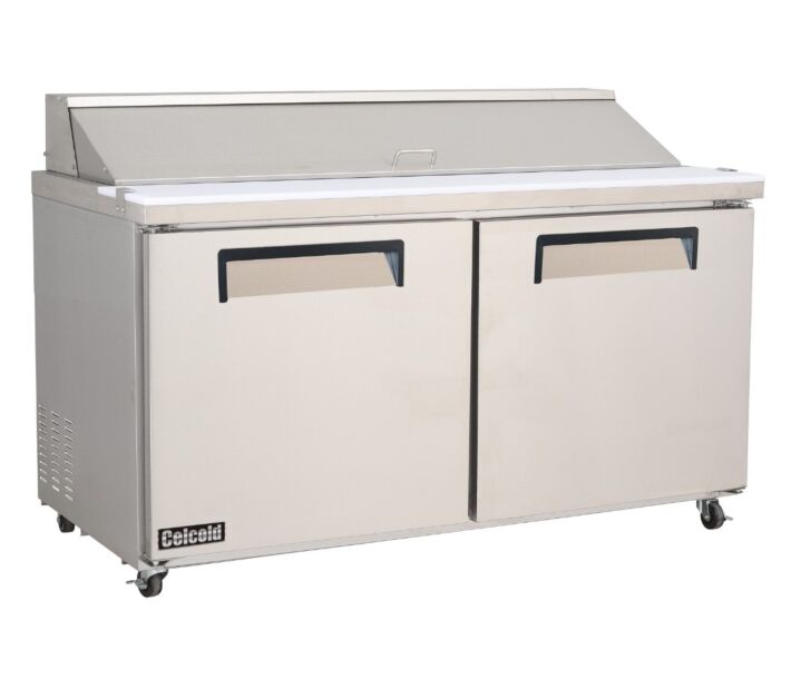 Celcold-CSP6016 61.2" Double Door Refrigerated Sandwich/Salad Prep Table - 15.5 Cu.Ft - USA