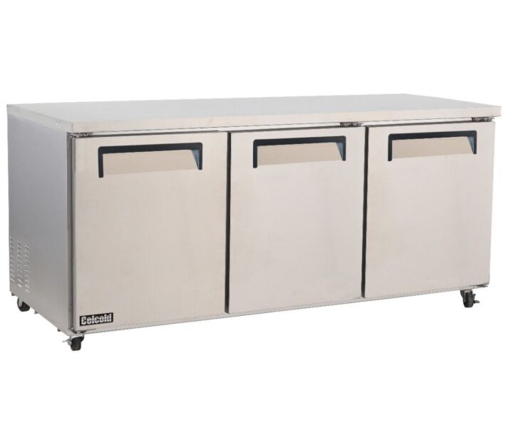 Celcold CUC72R 71" Three Door Undercounter Refrigerator with 18 cu.ft. Capacity - 115V - USA