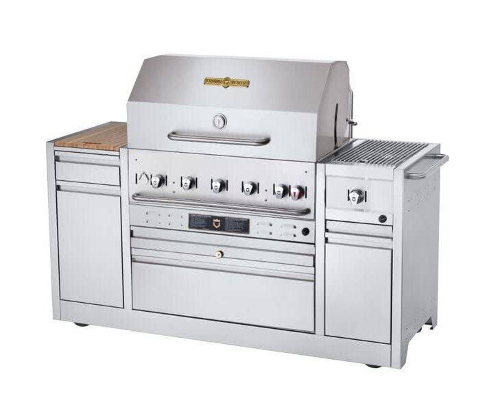 Crown Verity Hotel Series 67 1/4" Grill with Side Burner - 64,500 BTU Liquid Propane CV-MBI-30I-LP - CA
