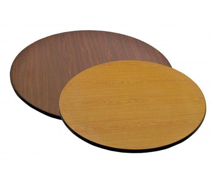 Omcan 24" Diameter x 1" Laminated Round Table Top Reversible Oak/Walnut - CA