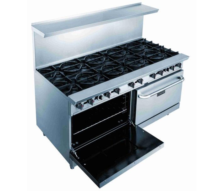 Dukers DCR60-10B 60" Commercial Gas Range with 10 Burners and Oven - USA