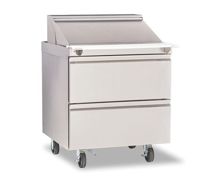 Delfield D4427NP-12M 27" Mega Top Salad with Two Drawers (12) 1/6 size pan capacity 8.2 cu. Ft. - 115V/60/1 - USA