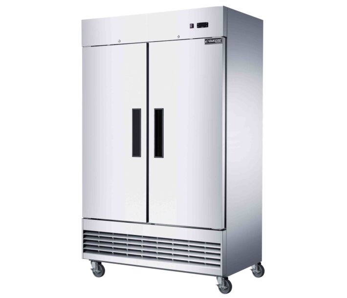 Dukers D47EF 47" Stainless Steel Commercial Double Door Reach-In Freezer - 29.51 cu ft - USA