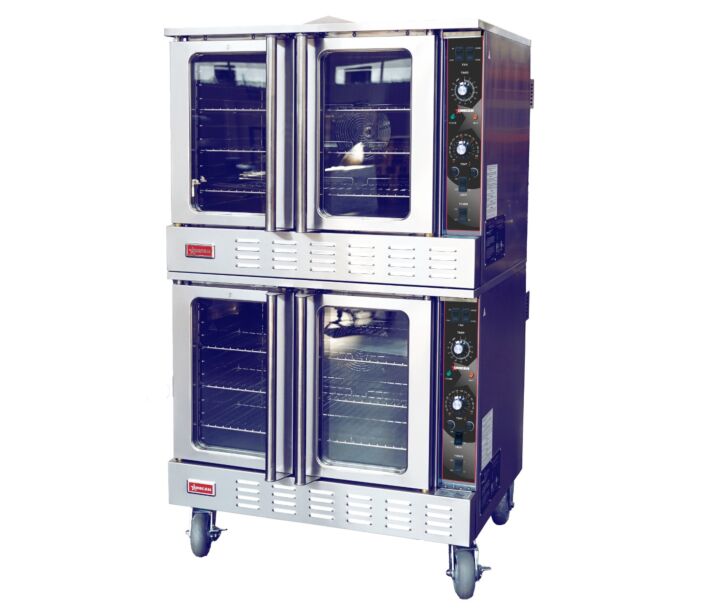 Omcan 38" Floor Model Double Chamber Electric Convection Oven - 208V - CA