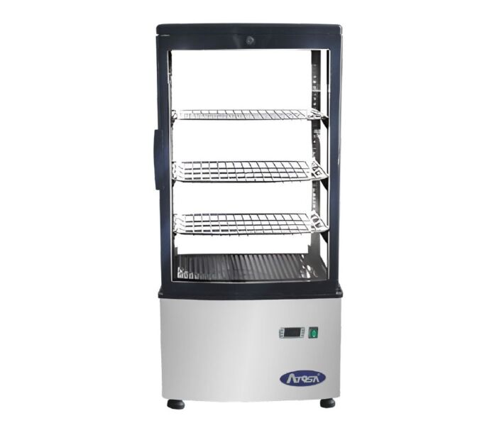 Atosa DSRC-28 17" Countertop 4-Sided Glass Single-Door Refrigerated Display Case with 2.8 Cu.Ft. Capacity - 115V - CA