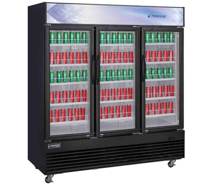 Dukers DSM-69R Three Door Merchandiser Refrigerator, 69.43 Cu. Ft. - USA