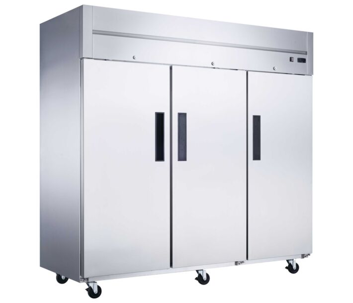 Dukers D83AR 83" Stainless Steel Commercial Reach-In Refrigerator, 64.80 Cu. Ft. - 115V - USA