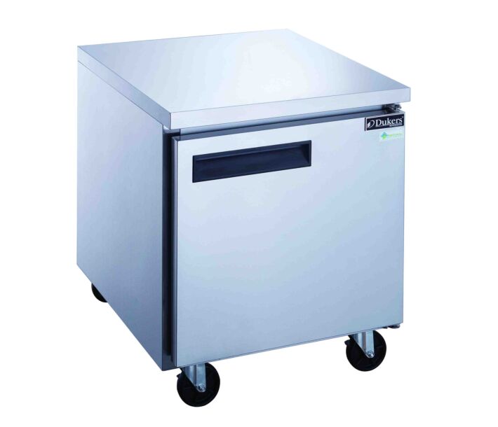 Dukers DUC29F 29" Stainless Steel Single Door Commercial Undercounter Freezer - 6.99 cu. ft. - USA