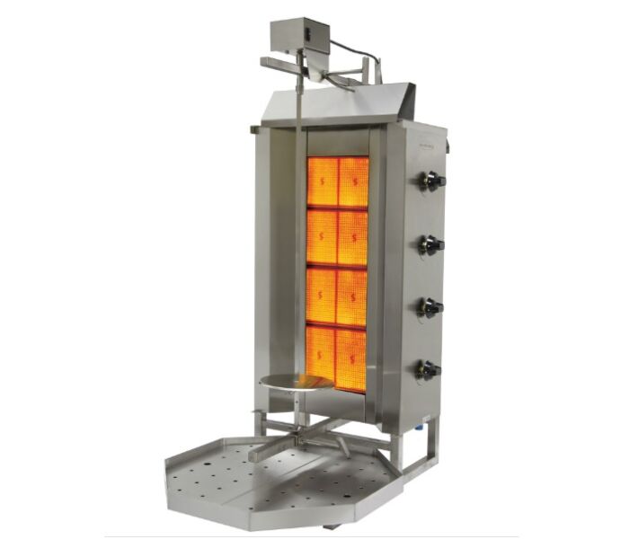 Eurodib VGB4 Vertical Gyro Broiler, Natural Gas, 4 Double Burners - USA