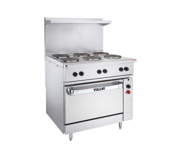Vulcan EV36S-2FP24G208 Endurance Series 36" Electric Range with 2 French Plates Burner, 24" Right Griddle, Standard Oven - 208V - USA
