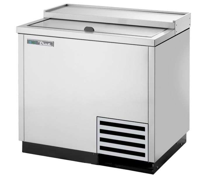 True T-36-GC-S-HC 36" Solid Slide Lid Stainless Steel Glass and Plate Chiller/Froster - USA