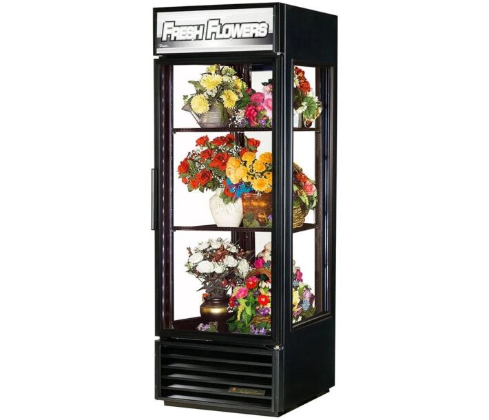 True G4SM-23FC-HC~TSL01 27.5" Four Sided Glass Door Floral Merchandiser with 23 cu.ft. Capacity - 115V - CA