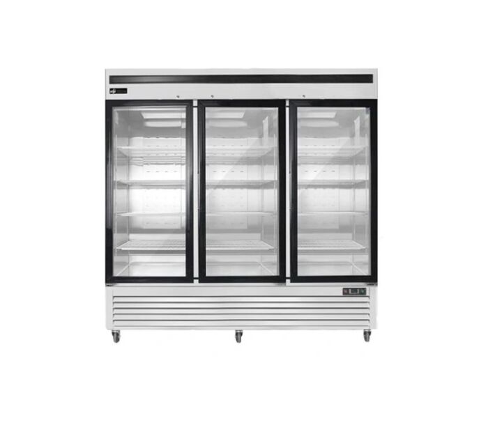 EFI F3-82GDSVC 82″ 3 Door Glass Reach In Freezer - 74.3 Cu.Ft - USA