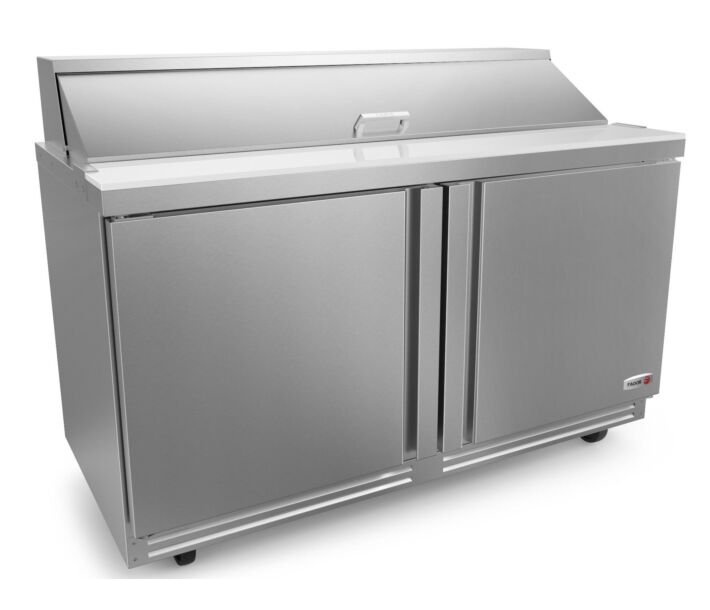 Fagor FST-60-16-N 60" Sandwich/Salad Prep Table with 16 Pans & 10" Cutting Board, 20.5 Cu. Ft. – 115V - USA