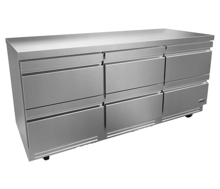 Fagor FUR-72-D6-N 72" Undercounter Refrigerator with Six Drawers and 25.4 cu.ft. Capacity – 115V - USA