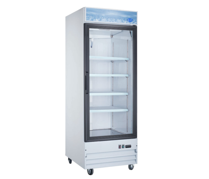 Zanduco 28" Single Door Glass Refrigerator- White 23 cu. ft. - USA