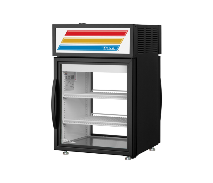 True GDM-05PT-HC~TSL01 24" Pass-Through Countertop Display Refrigerator with Swing Door - 115V - USA