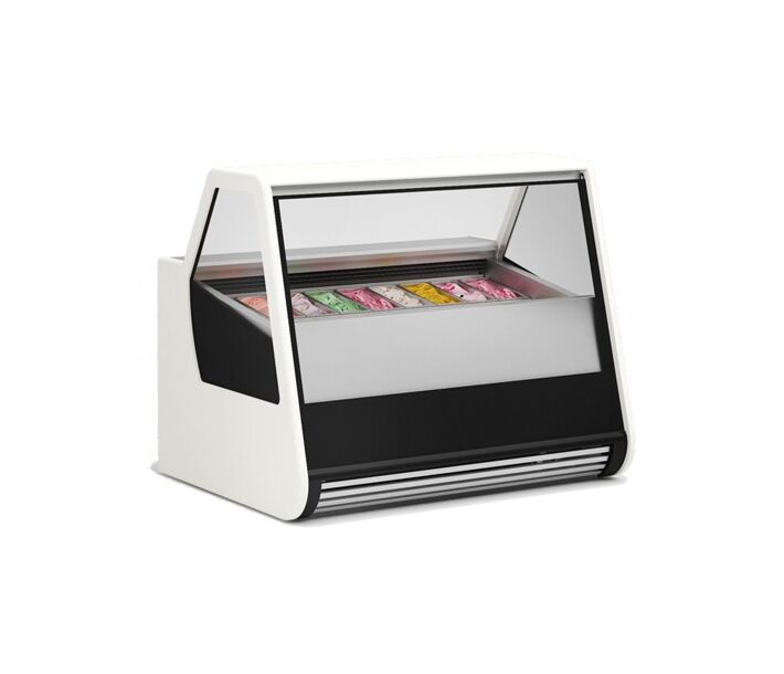 Frost Tech DC12-GF 46.5" Angled Front Glass Gelato Display with 12 Pans - 220V - CA