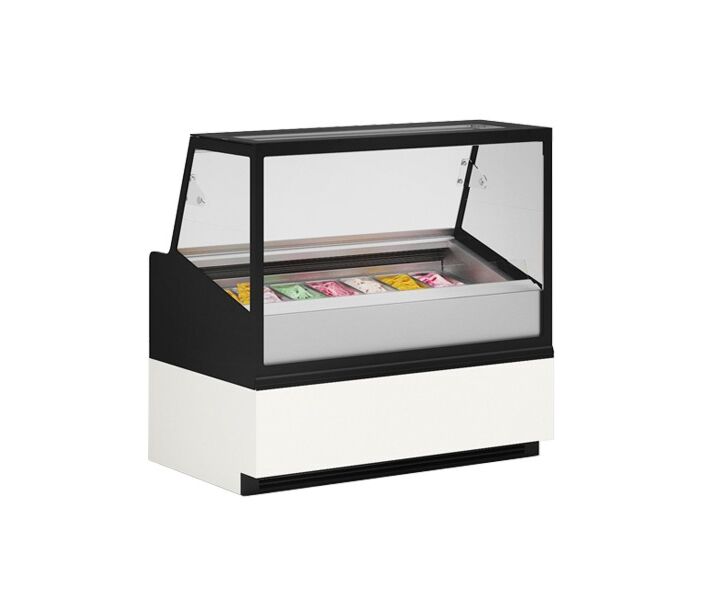 Frost Tech RF10-GF 54" Square Glass Front Gelato Display Case with 10 Pans - 115V/220V - CA