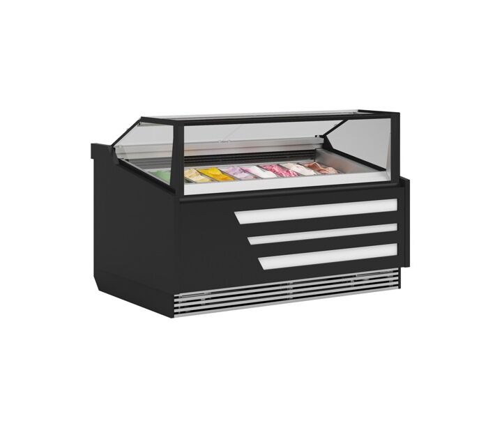 Frost Tech PRD18-GF 68" Square Glass Front Gelato Display Case with 18 Pans - 220V - CA