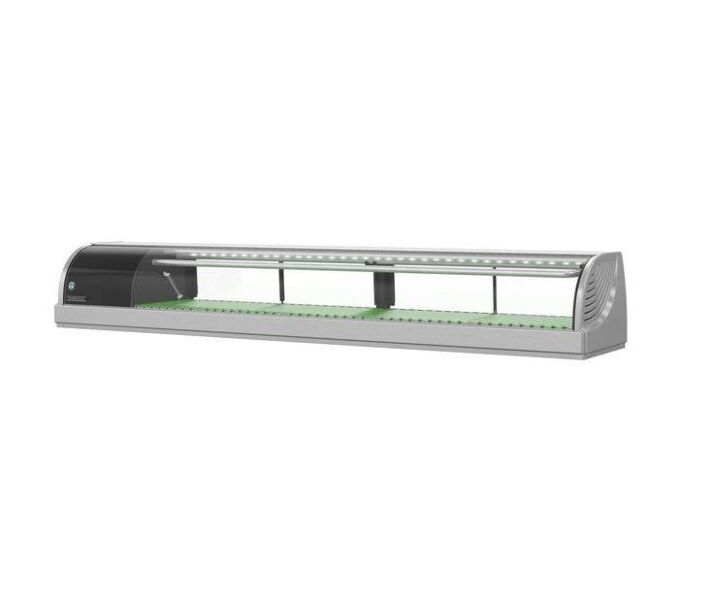 Hoshizaki HNC-180BA-L-SL Curved Glass Refrigerated Sushi Display Case 71" - Left Side Compressor - CA