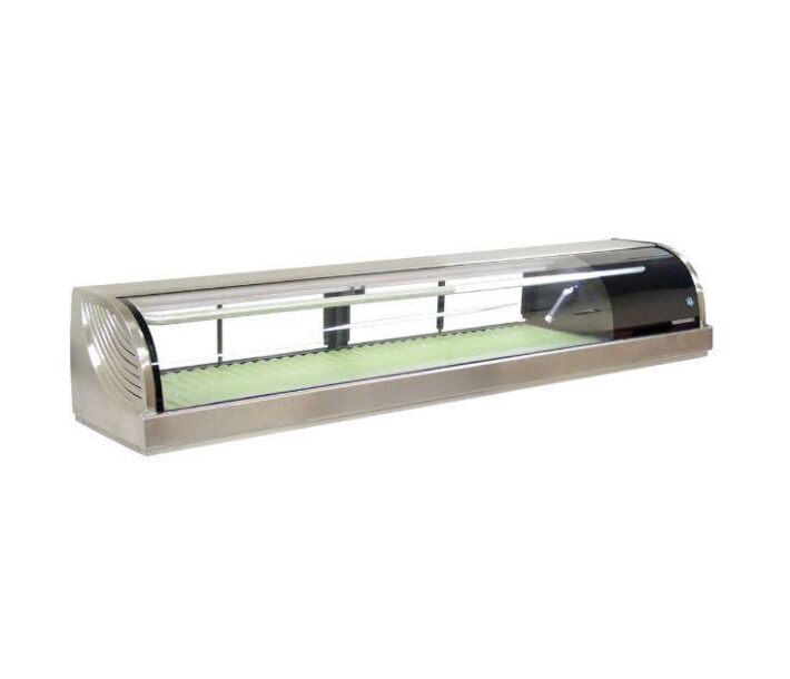 Hoshizaki HNC-210-BA-R-SL Curved Glass Refrigerated Sushi Display Case 83" - Right Side Compressor - CA