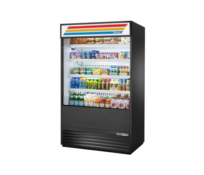 True TOAM-48-HC~TSL01 48″ Vertical Open Air Curtain Merchandiser - USA