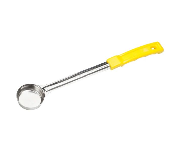 Winco FPS-1 1oz. One-Piece Stainless Steel Solid Portion Control Spoon - USA