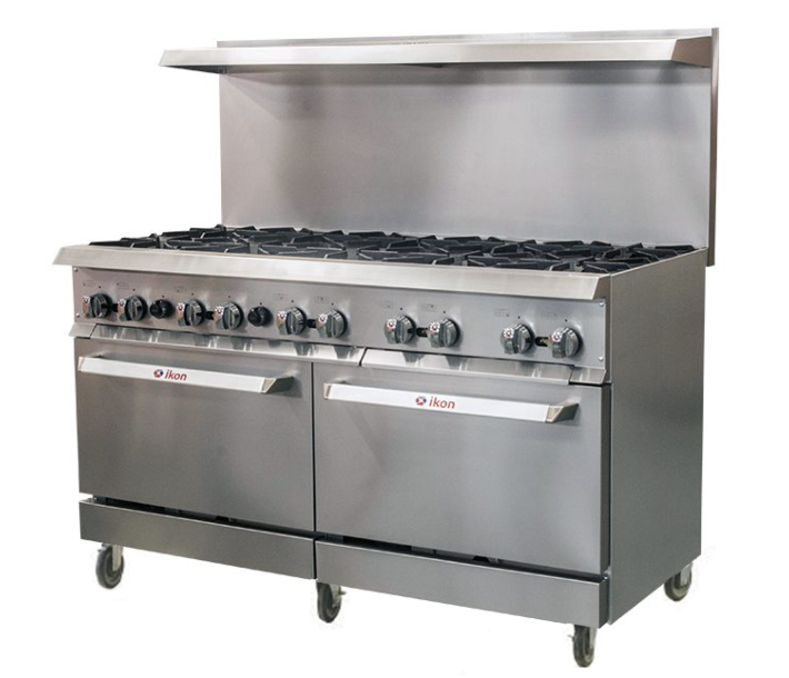 Ikon IR-10-60 60" 10 Commercial Burner Gas Range - 316,000 NG or 288,000 LP BTU - USA