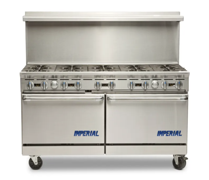 Imperial IR-10 60" 10 Open Burners - (2) 26.5" Wide Standard Ovens - 390,000 BTU - CA